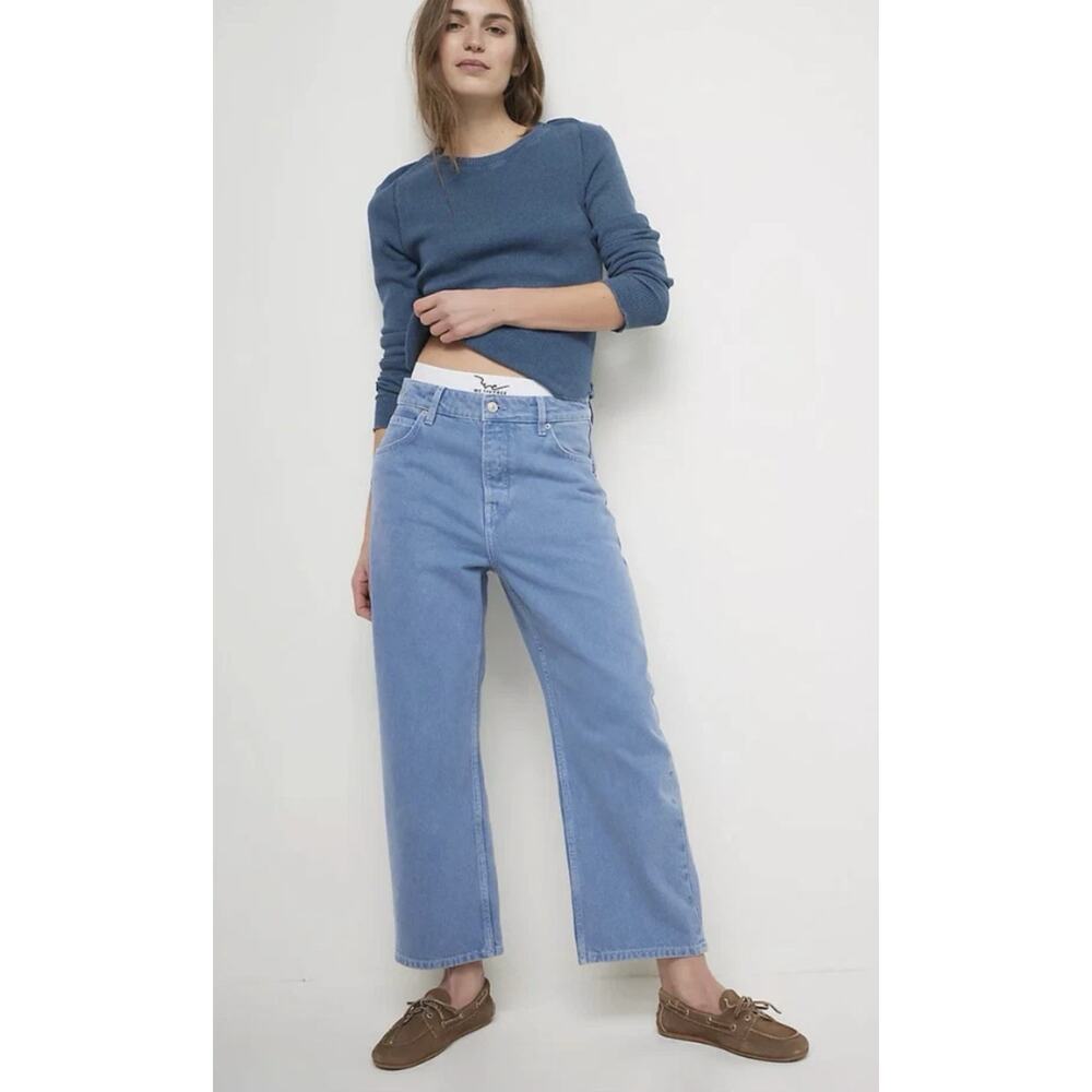 Free People Deep Trance Wide Leg Ankle Jeans Women's Denim High Rise Size 32 V13